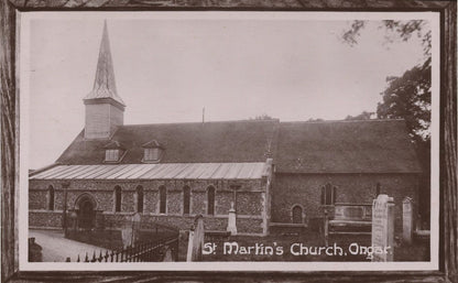 St Martins Church Ongar from Soldier Real Photo WW1 Postcard