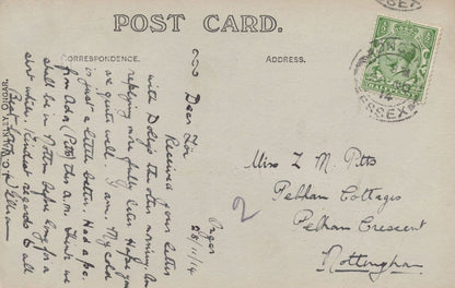 St Martins Church Ongar from Soldier Real Photo WW1 Postcard
