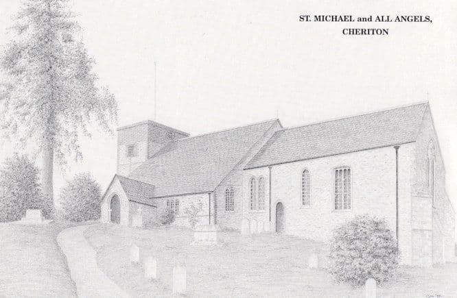 St Michael & All Angel Cheriton Church Devon Plain Back Postcard