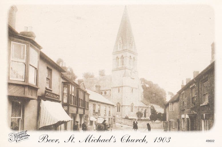 St Michaels Church Beer in 1903 Postcard