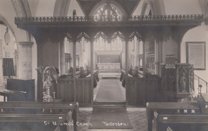 St Mildreds Church Tenterden Antique WW2 War Postcard