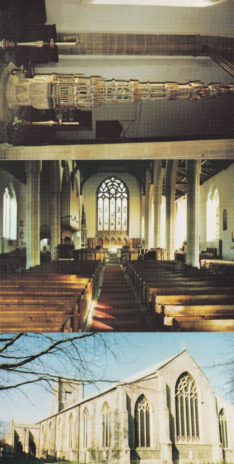 St Nicholas Church Walsham Norfolk The Font Nave 3x Postcard s