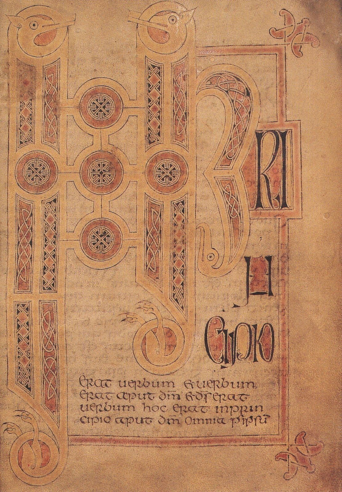 St Saint Johns Gospel Opening Page Hereford Gospels Postcard