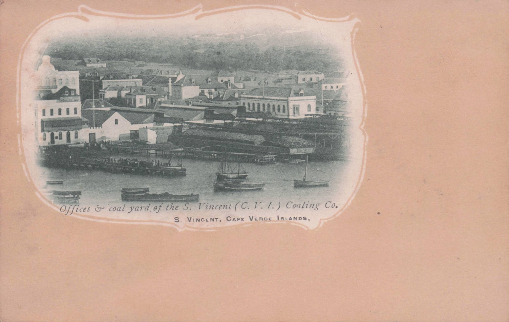 St Vincent Coal Yard Merchant Cape Verde Portugal Old Postcard