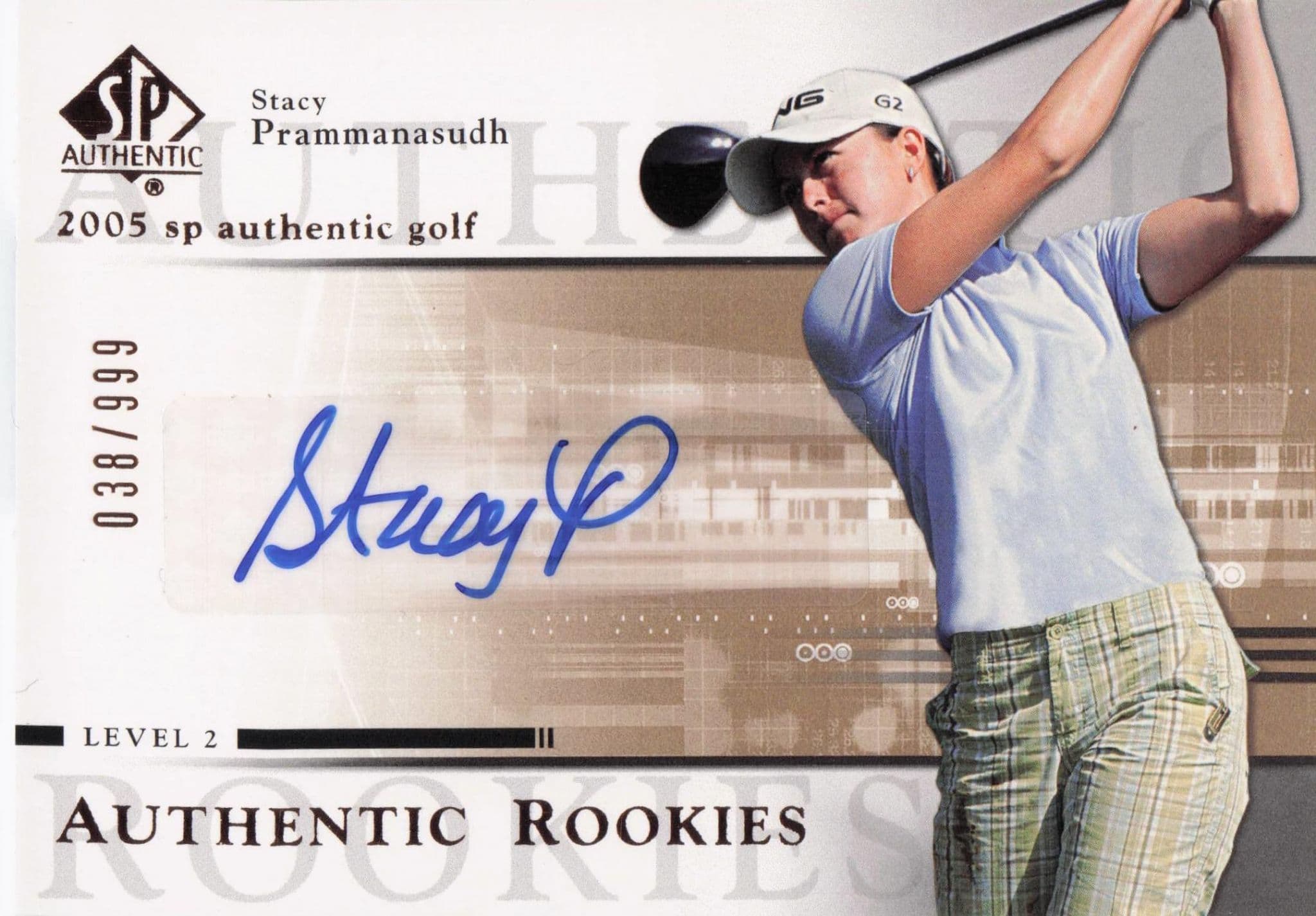 Stacy Prammanasudh Authentic Rookies 2005 Golf Hand Signed Card