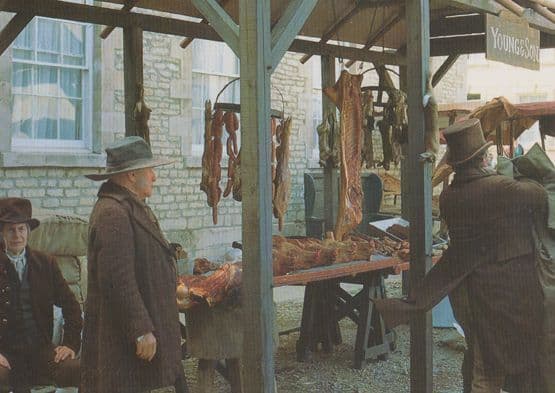 Stamford & Middlemarch Butchers Market Stall BBC TV Lincolnshire Postcard