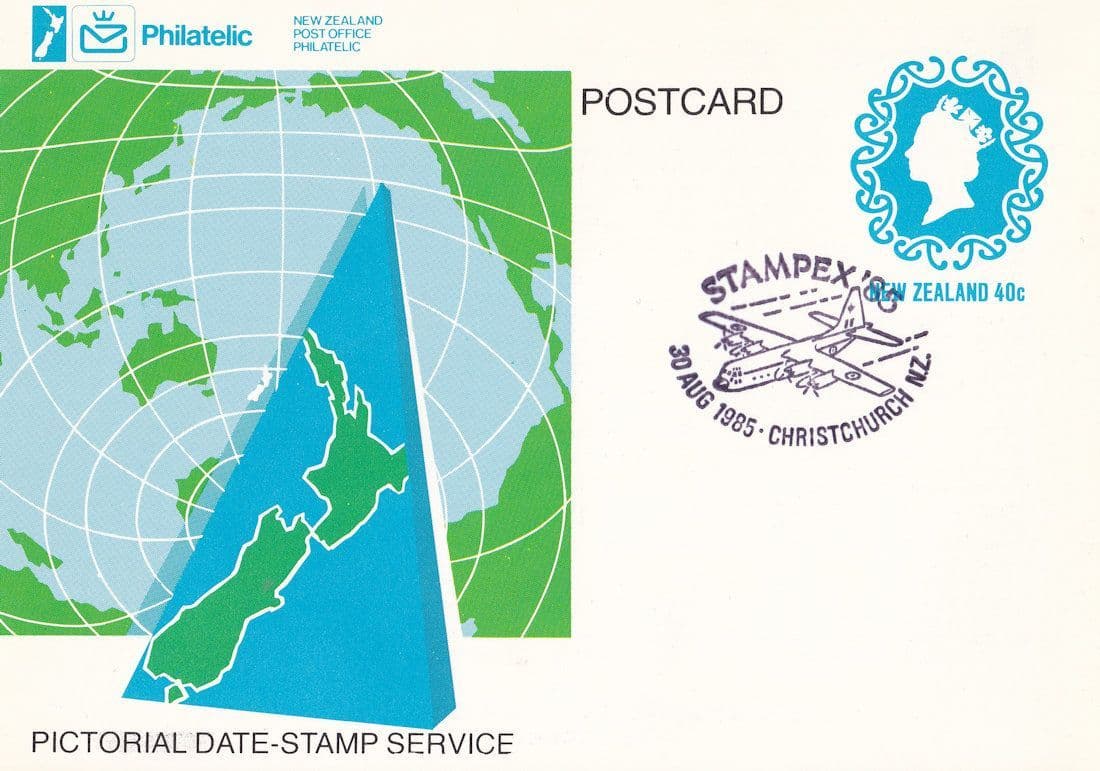 Stampex 85 New Zealand Christchurch Plane Aircraft Frank Postcard FDC