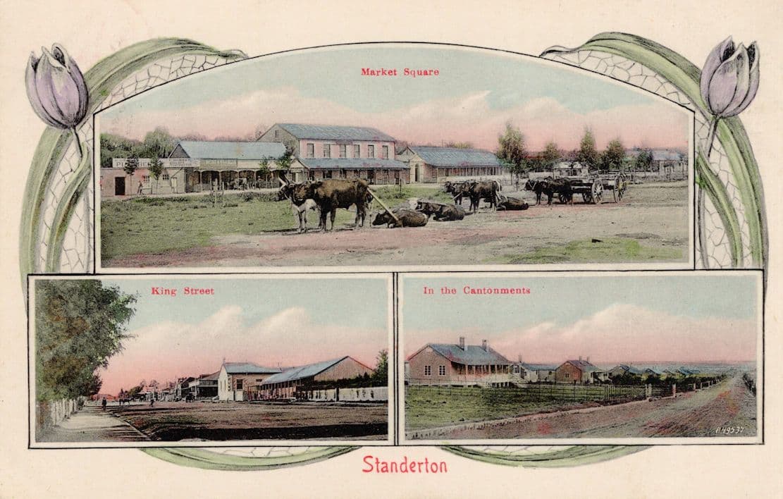 Standerton Military Cantonments King St Market South Africa Old Postcard