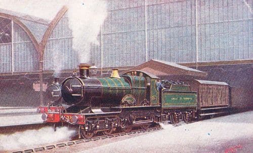 Stanley Baldwin Paddington Station London 4-4-0 Express Train Rail Old Postcard