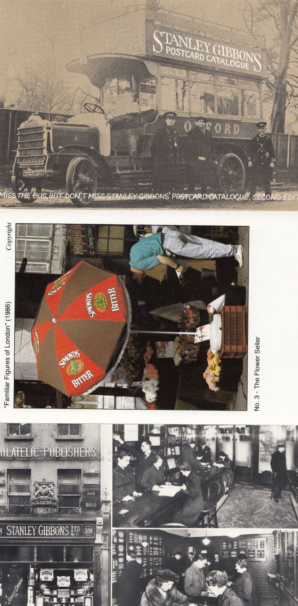 Stanley Gibbons Stamp Catalogue 3x Advertising Postcard s