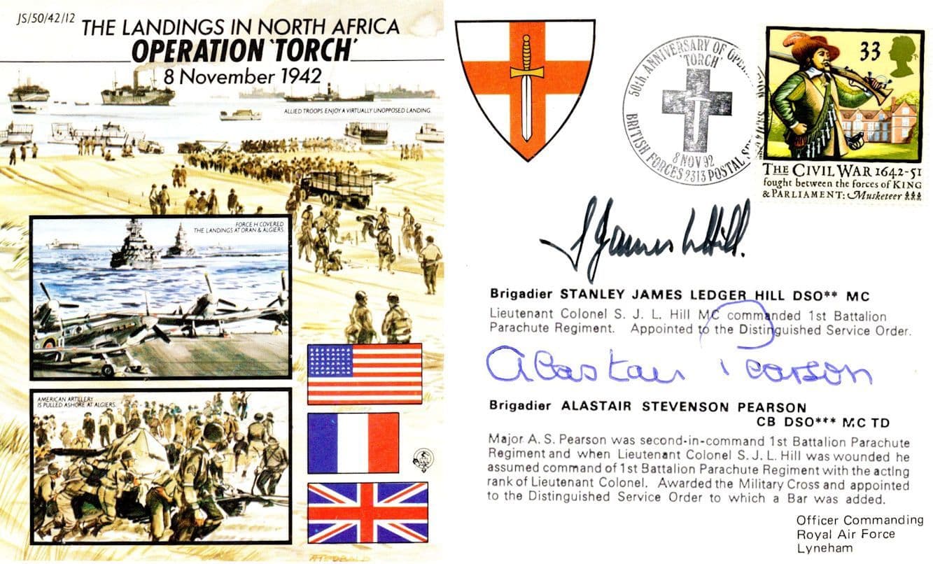 Stanley James Hill WW2 3rd Parachute Brigade North Africa Hand Signed FDC