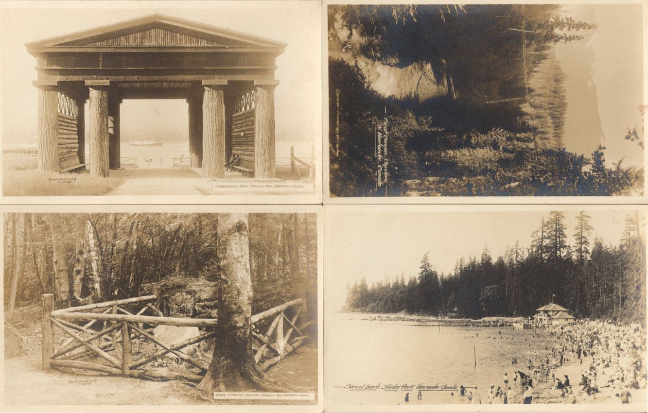 Stanley Park Vancouver BC Canada 4x Character Antique Rare Postcard s