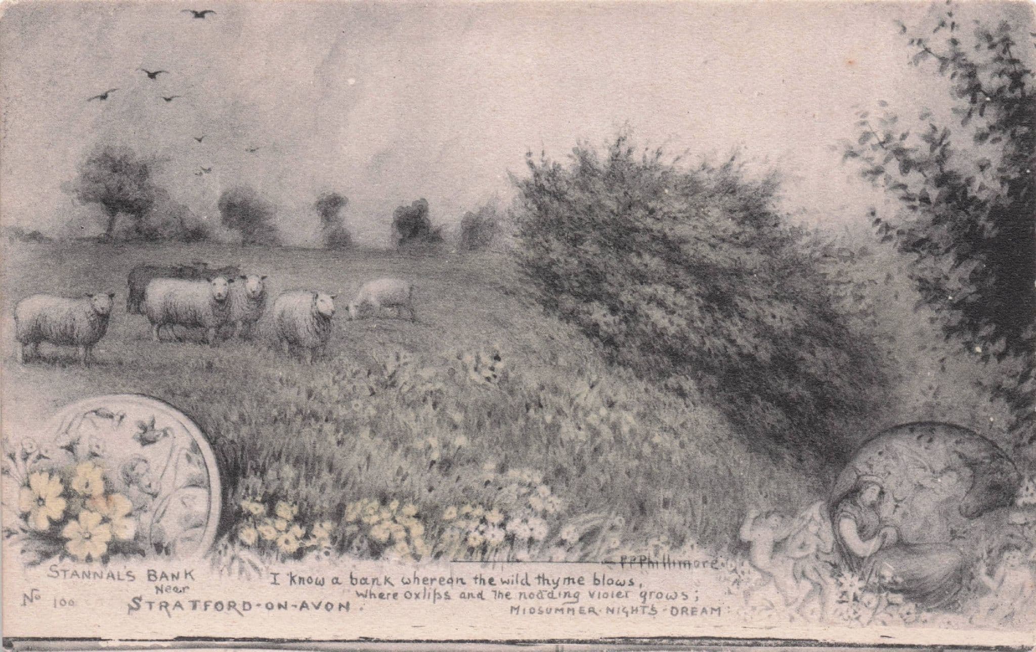 Stannal's Bank Midsummer Nights Dream Stratford On Avon Phillimore Postcard