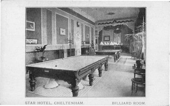 Star Hotel Billiard Room Cheltenham Gloucester Old Postcard