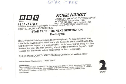Star Trek The Next Generation The Royale Episode BBC TV Press Photo