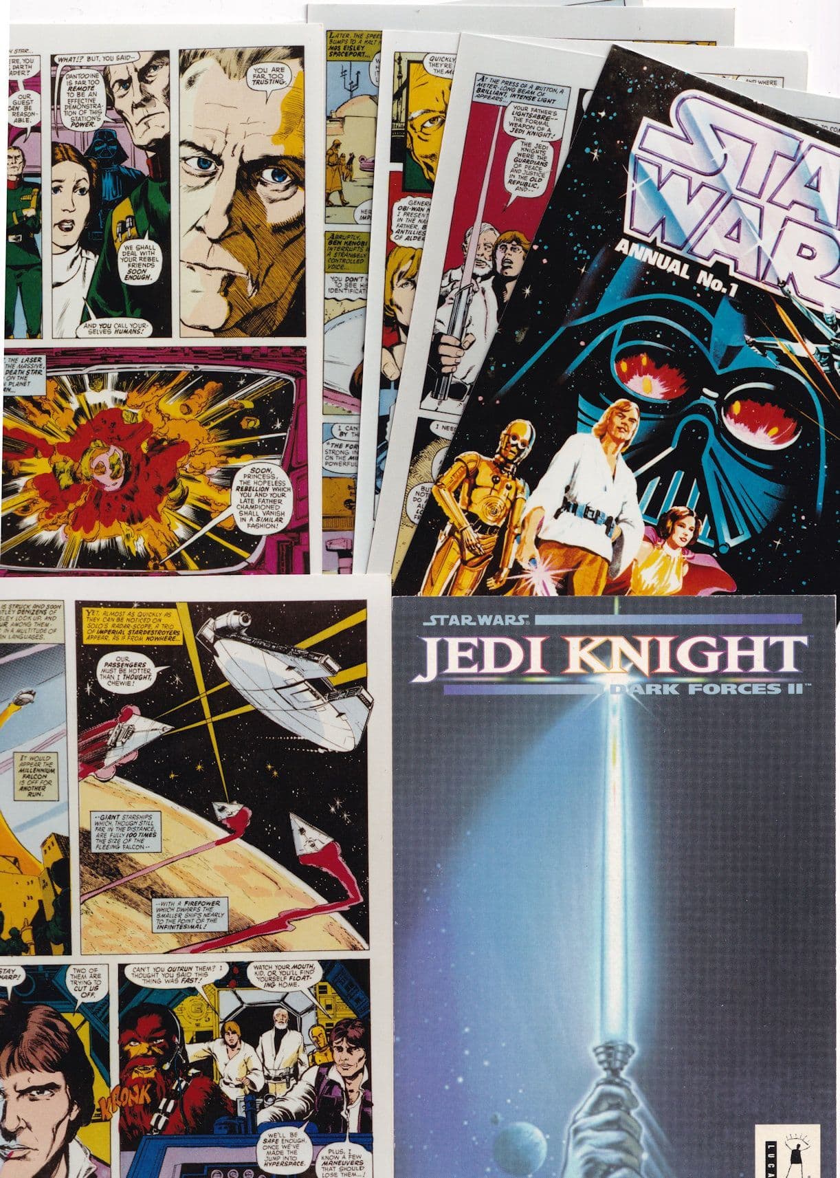 Star Wars Jedi Knight Postcard & 8 Photo s