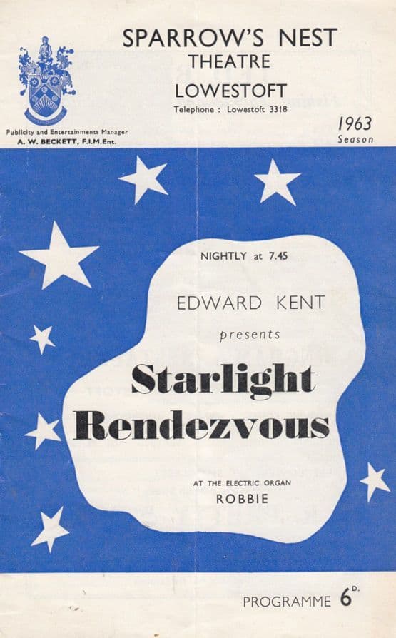Starlight Rendezvous Lowestoft 1950s Musical Suffolk Show Theatre Programme