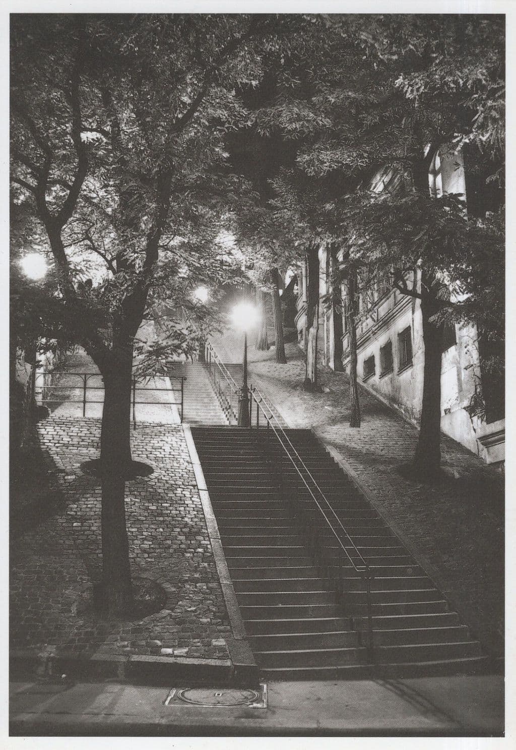 Stary Steep Staircase At Montmartre Stairs France in 1950 Photo Postcard