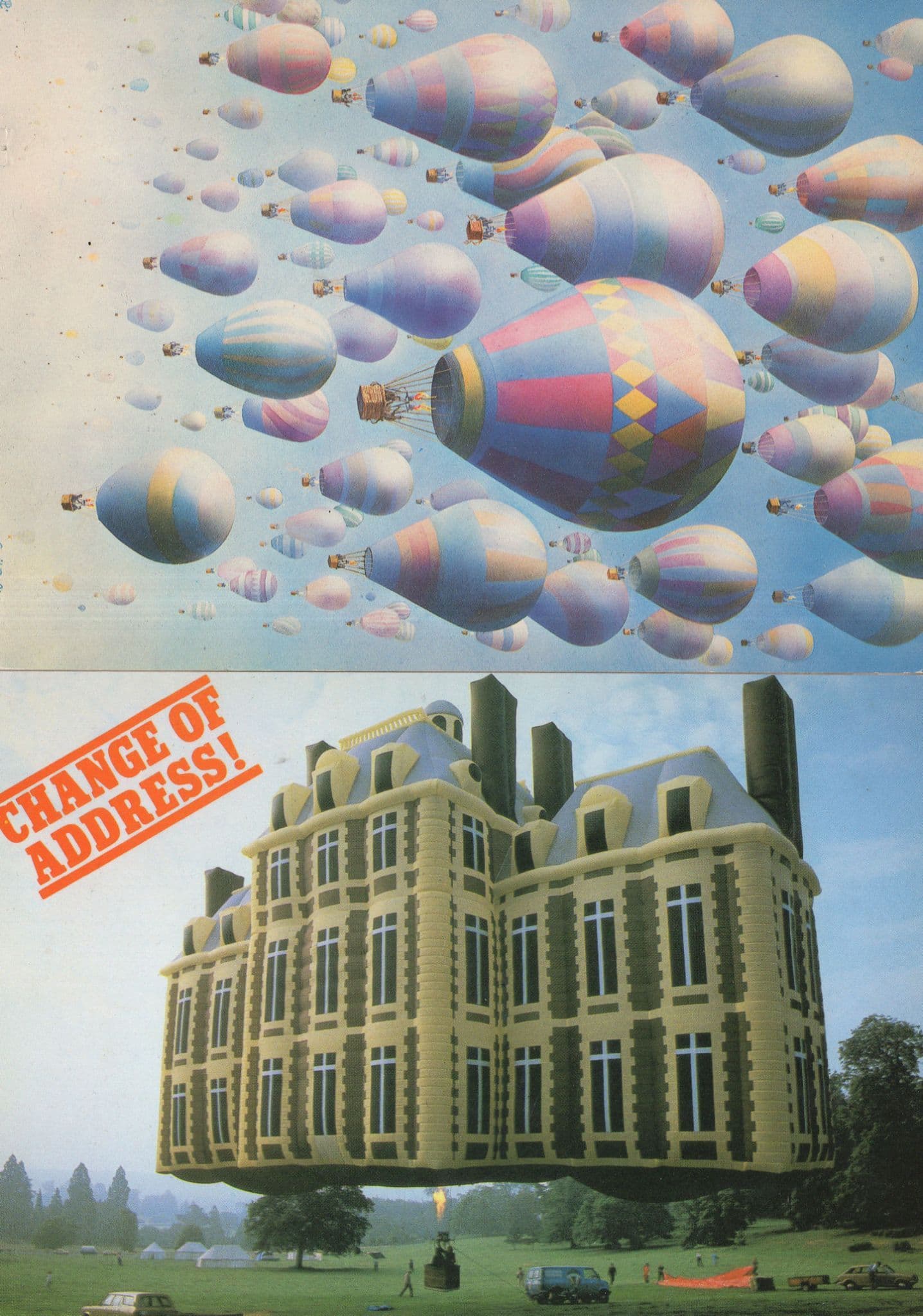 Stately Home Hot Air Balloon Taking Off Norwich 2x Postcard s