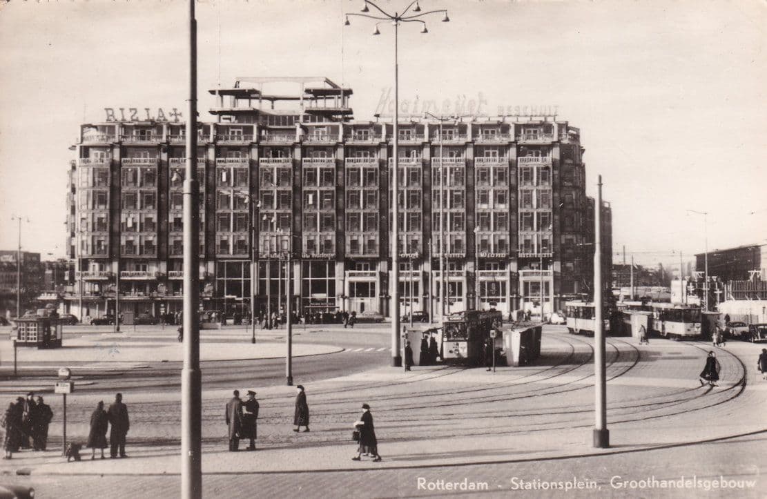 Stationsplein Bus Central Station Rotterdam Dutch Real Photo Postcard