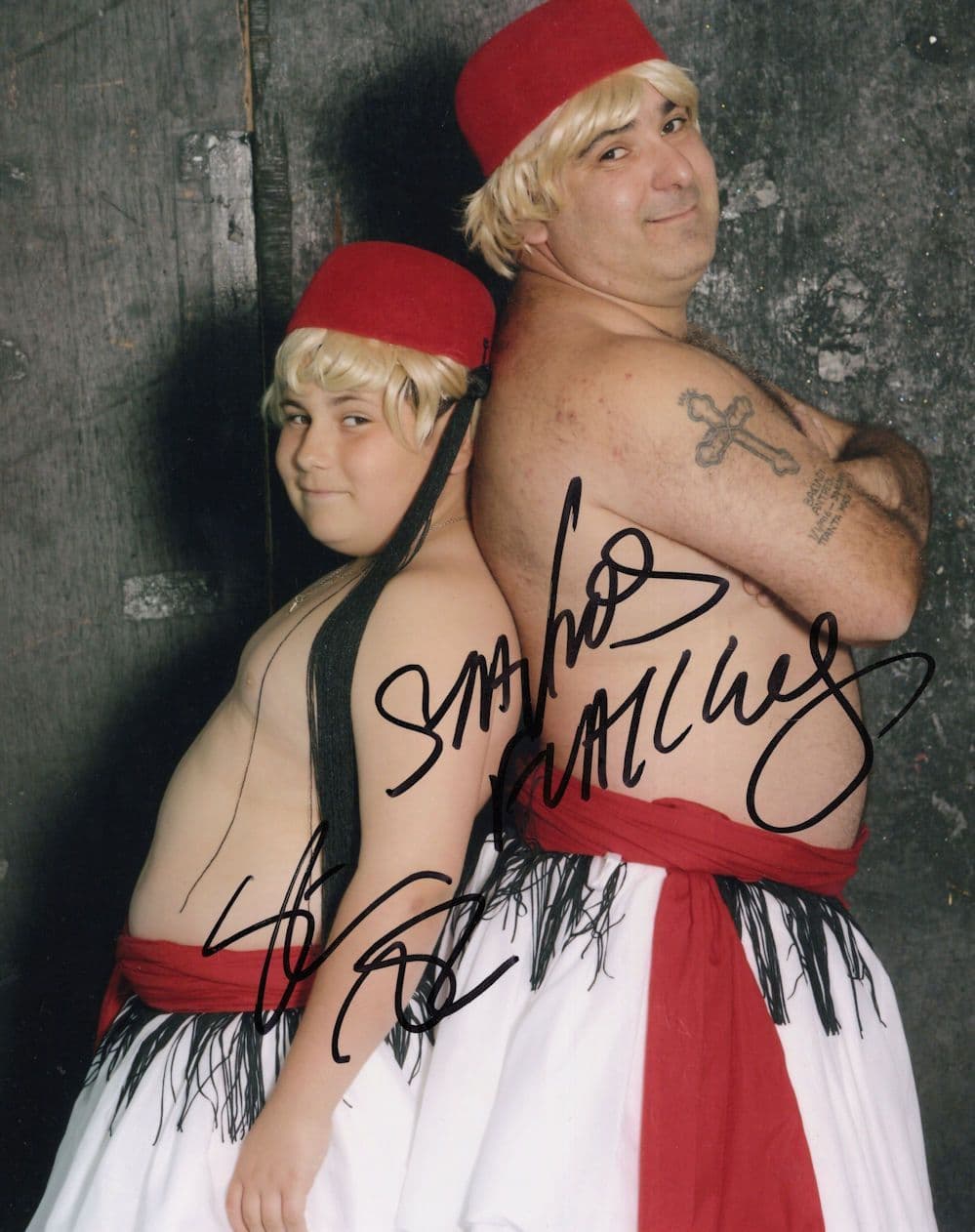 Stavros Flatley Britains Got Talent & Son DOUBLE 10x8 Hand Signed Photo