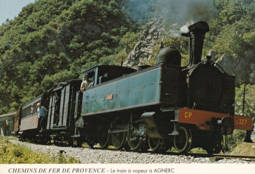 Steam Train Agnerc French Railway Alpes Cote D'Azur Postcard