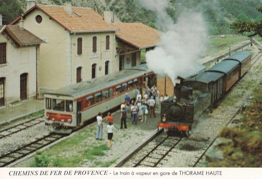 Steam Train Thorame Haute French Railway Gare Cote D'Azur Postcard