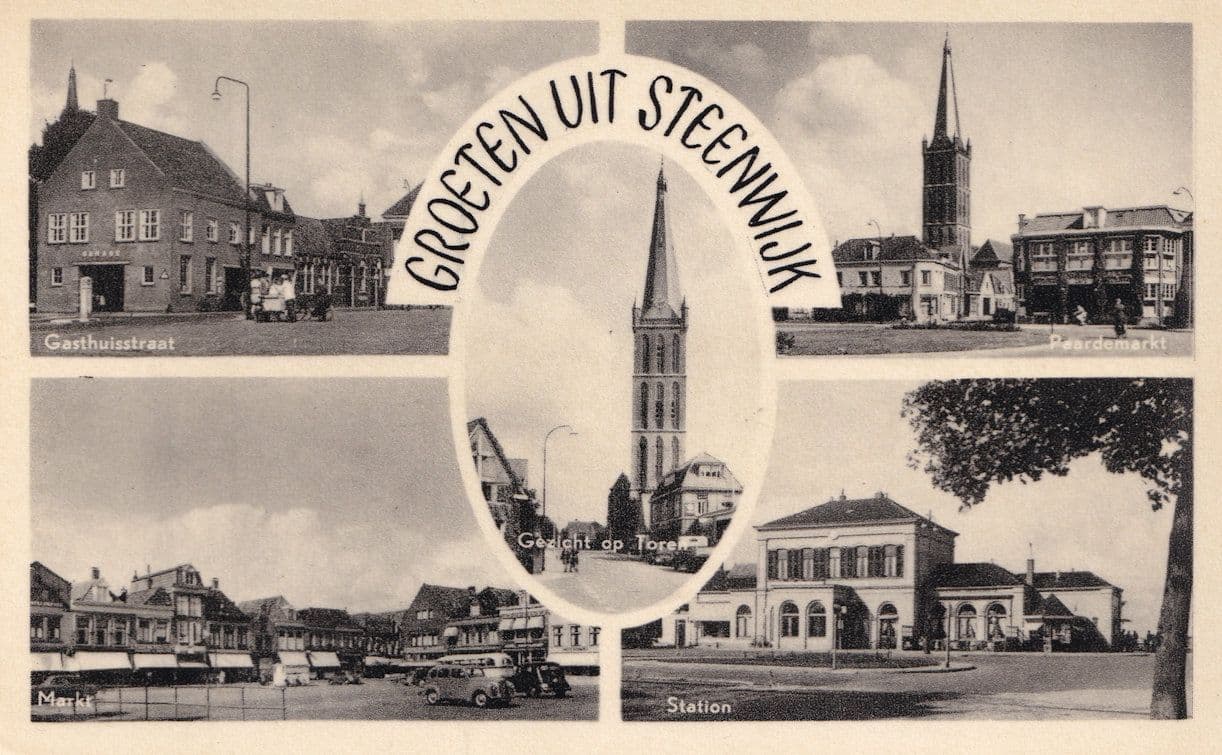 Steenwijk Railway Station Gasthulstraat Maakt Vintage Dutch Real Photo Postcard