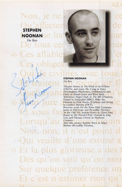 Stephan Noonan First Dr Who Voice John Elmes Hand Signed Theatre Page