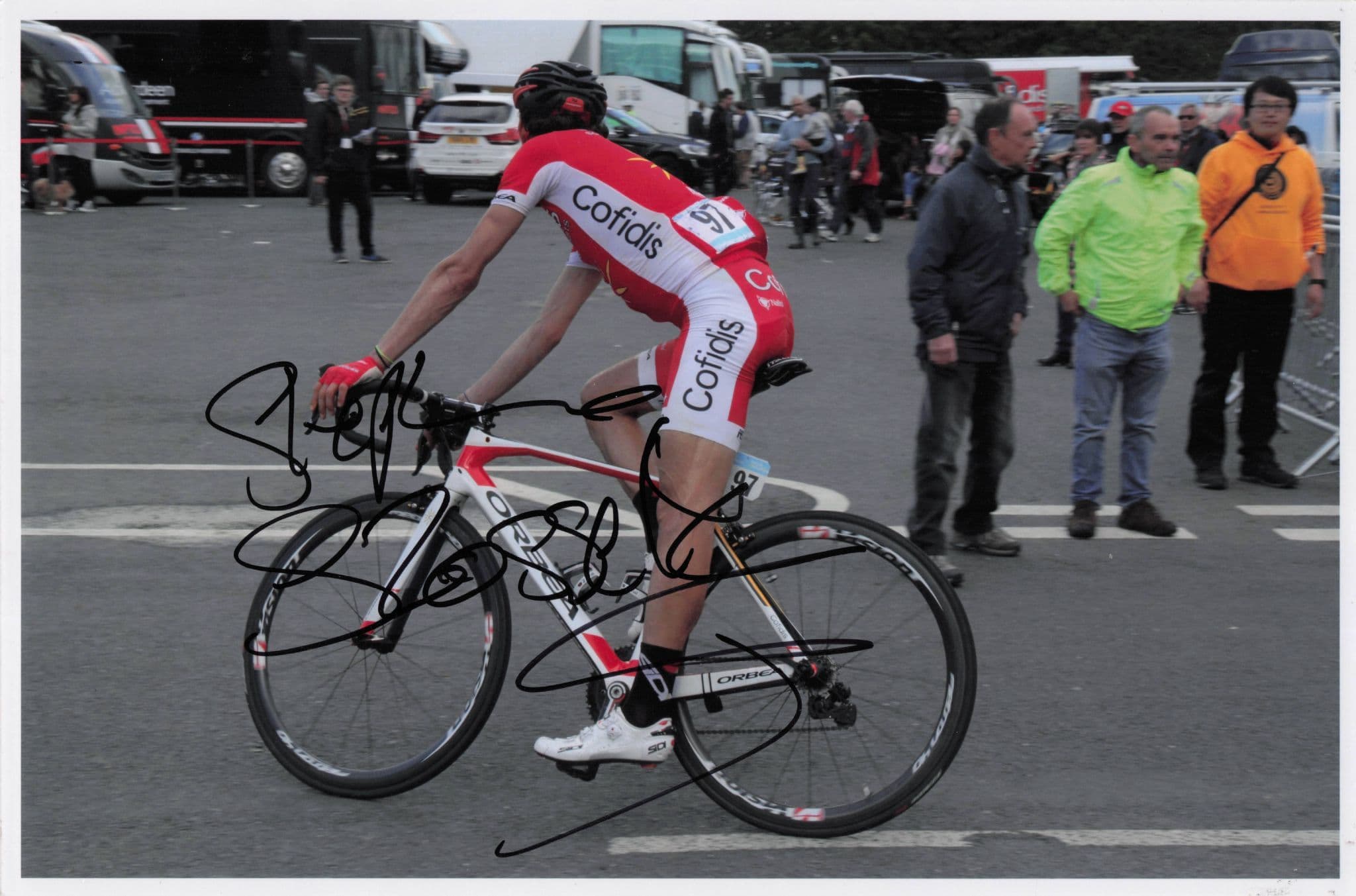 Stephane Rossetto French Cycling 2015 Tour De Yorkshire Giant Hand Signed Photo