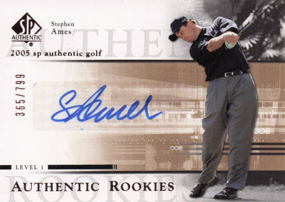 Stephen Ames Authentic Rookies 2005 Golf SP Hand Signed Autograph Card