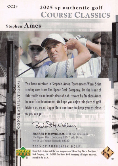 Stephen Ames Course Classics 2005 Golf SP Upper Deck Worn Shirt Card
