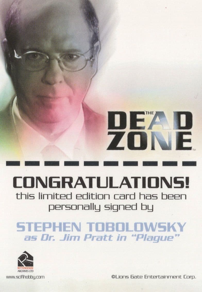 Stephen Tobolowksy The Dead Zone Autograph Signed Photo Card