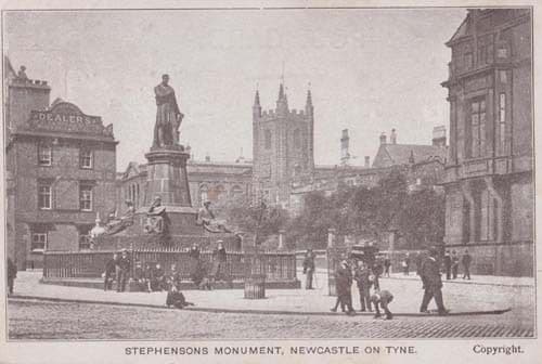 Stephensons Monument Newcastle On Upon Tyne Antique 1911 Postcard