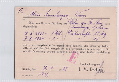 Stettin Lubeck Hamburg Oslo Insurance Brokers German Old Postcard