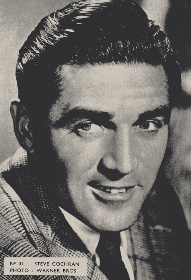 Steve Cochran Belgium 1950s Postcard Size Film Actor Card