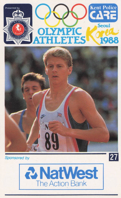 Steve Cram British GB Athlete Olympics 1988 Rare Police Trade Photo Card