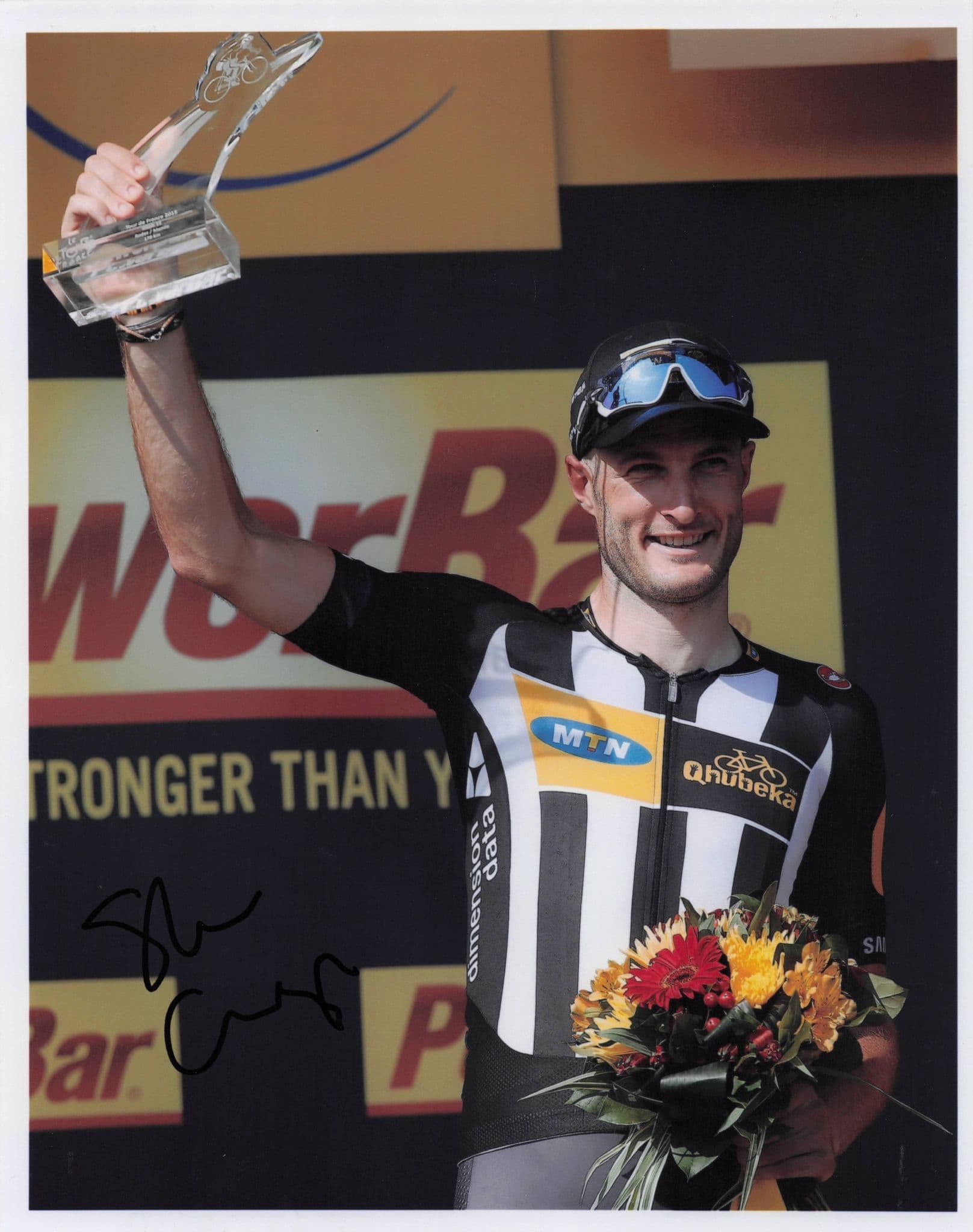 Steve Cummings British Cycling 2015 Tour De France 10x8 Hand Signed Photo