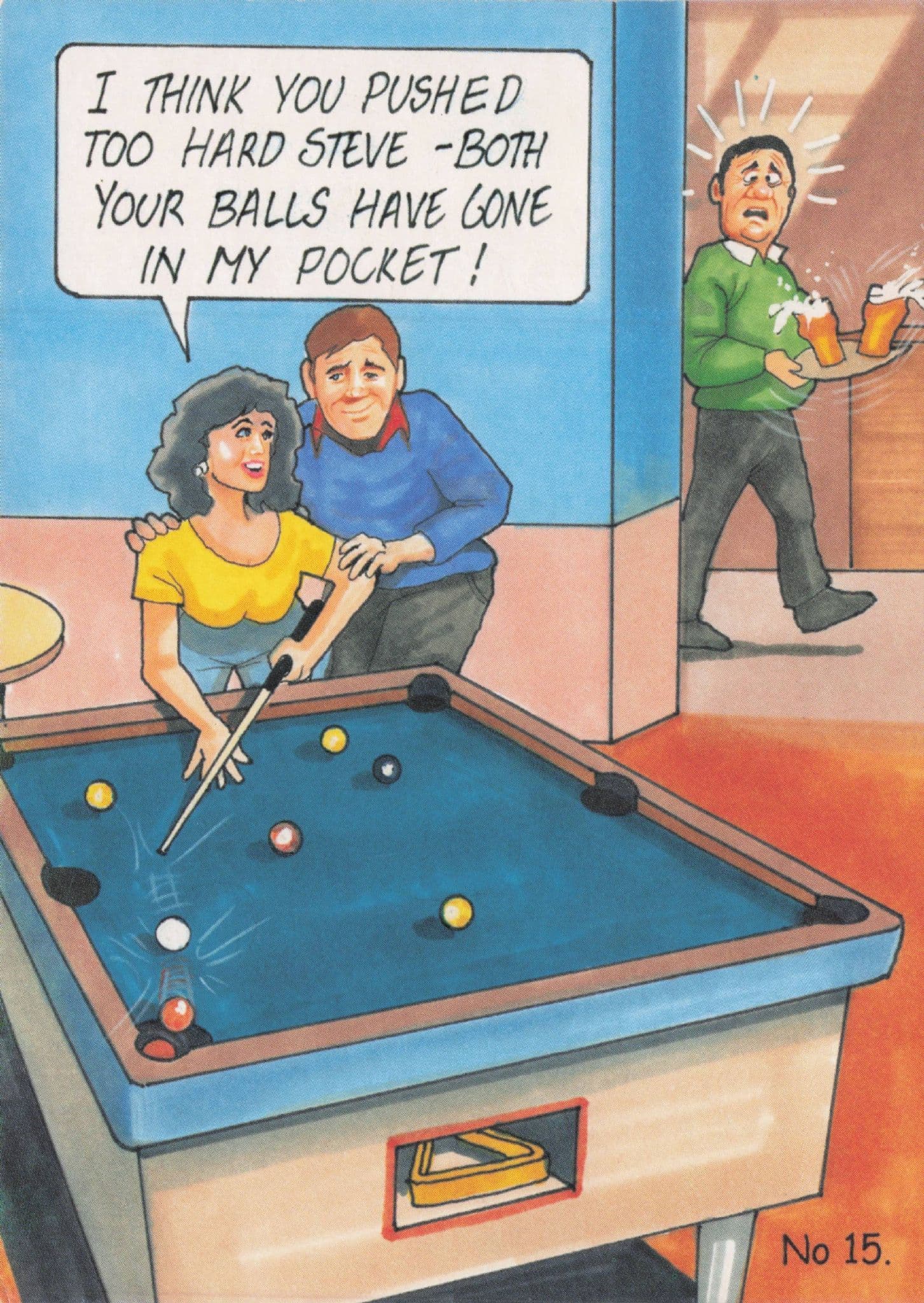 Steve Davis Lookalike 1980s Snooker Pub Pool Comic Postcard