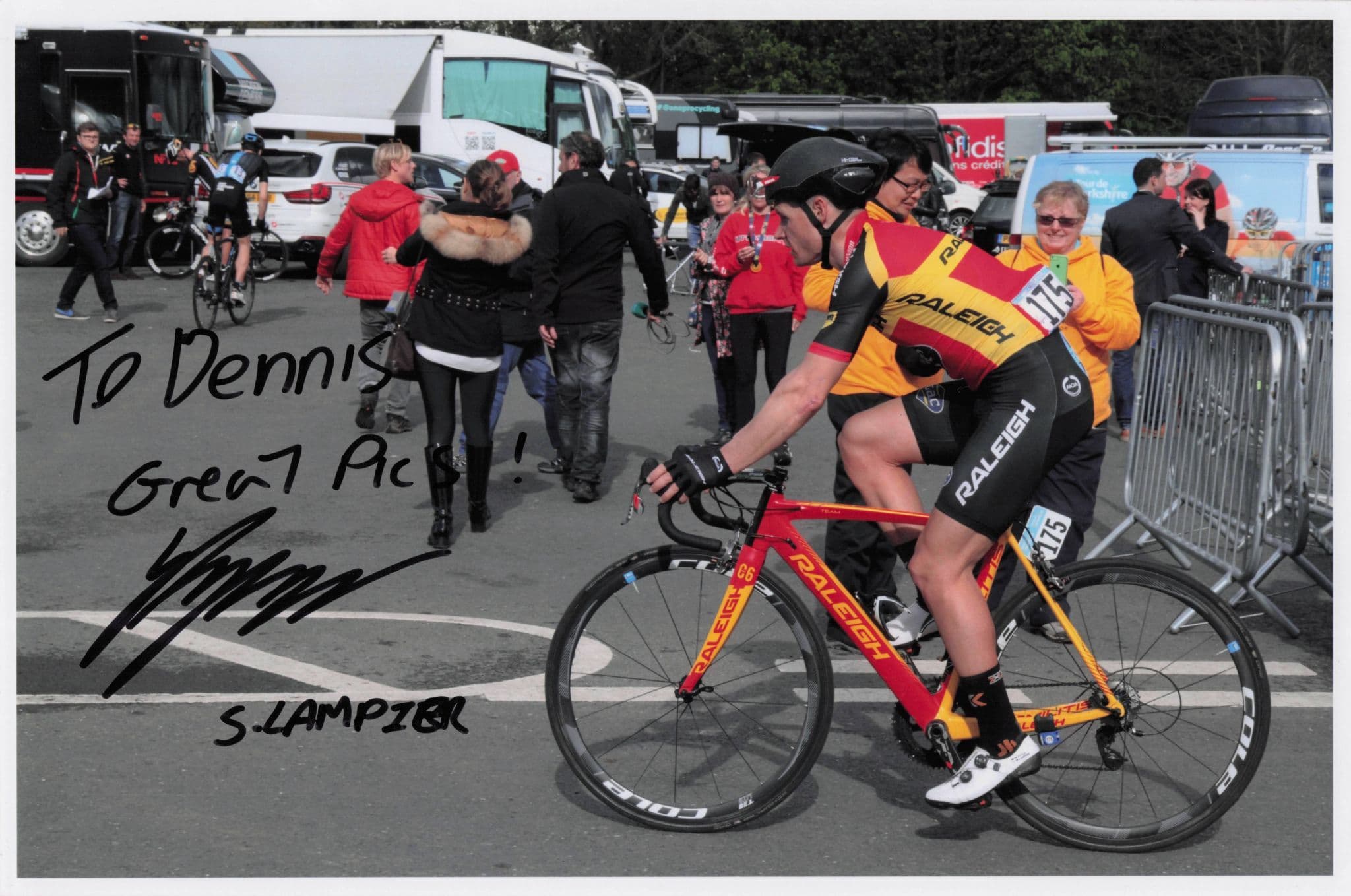 Steve Lampier Britain Cycling 2015 Tour De Yorkshire 12x8 Hand Signed Photo