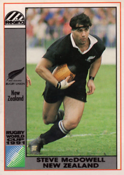 Steve McDowell New Zealand Hand Signed Rugby 1991 World Cup Card Photo