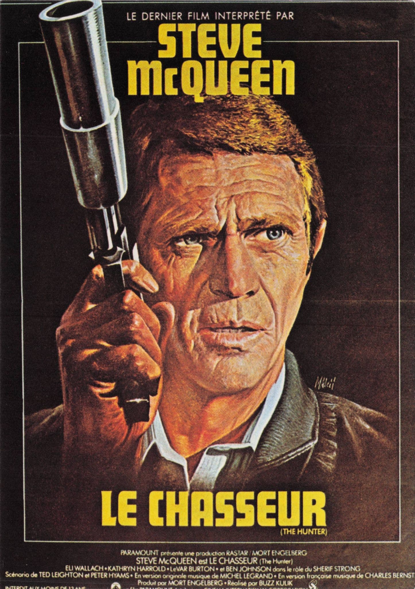 Steve McQueen The Chasseur Rare French Film Poster Postcard