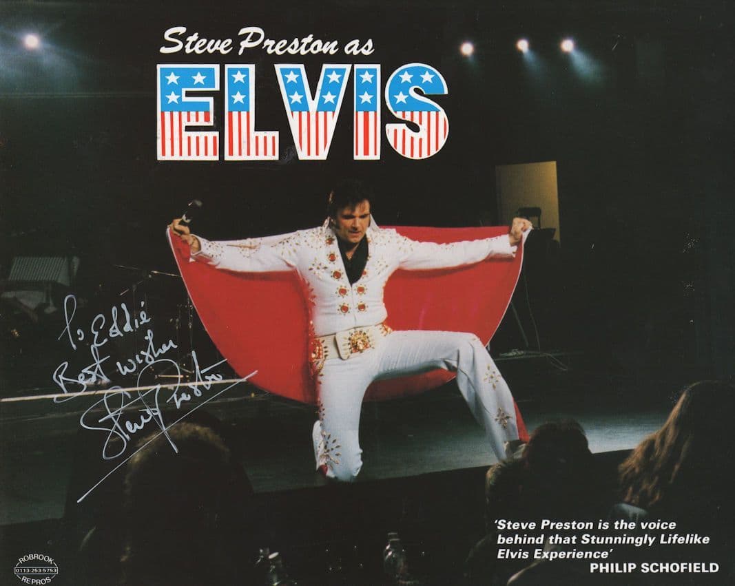 Steve Preston Queen Elizabeth 2nd Tony Adams Elvis Presley Hand Signed Photo