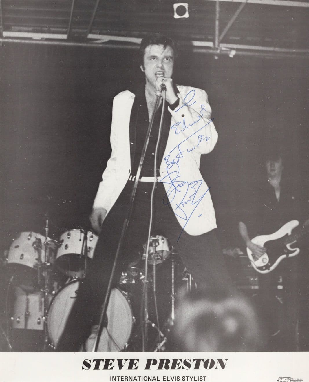 Steve Preston Queen Elizabeth II Elvis Presley Singer Hand Signed Photo