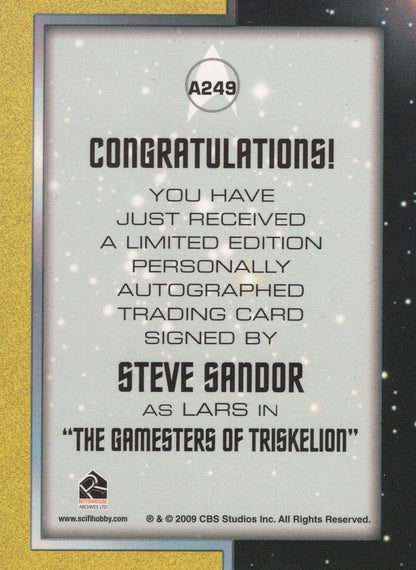 Steve Sandor Star Trek The Original Series Autograph Photo Card