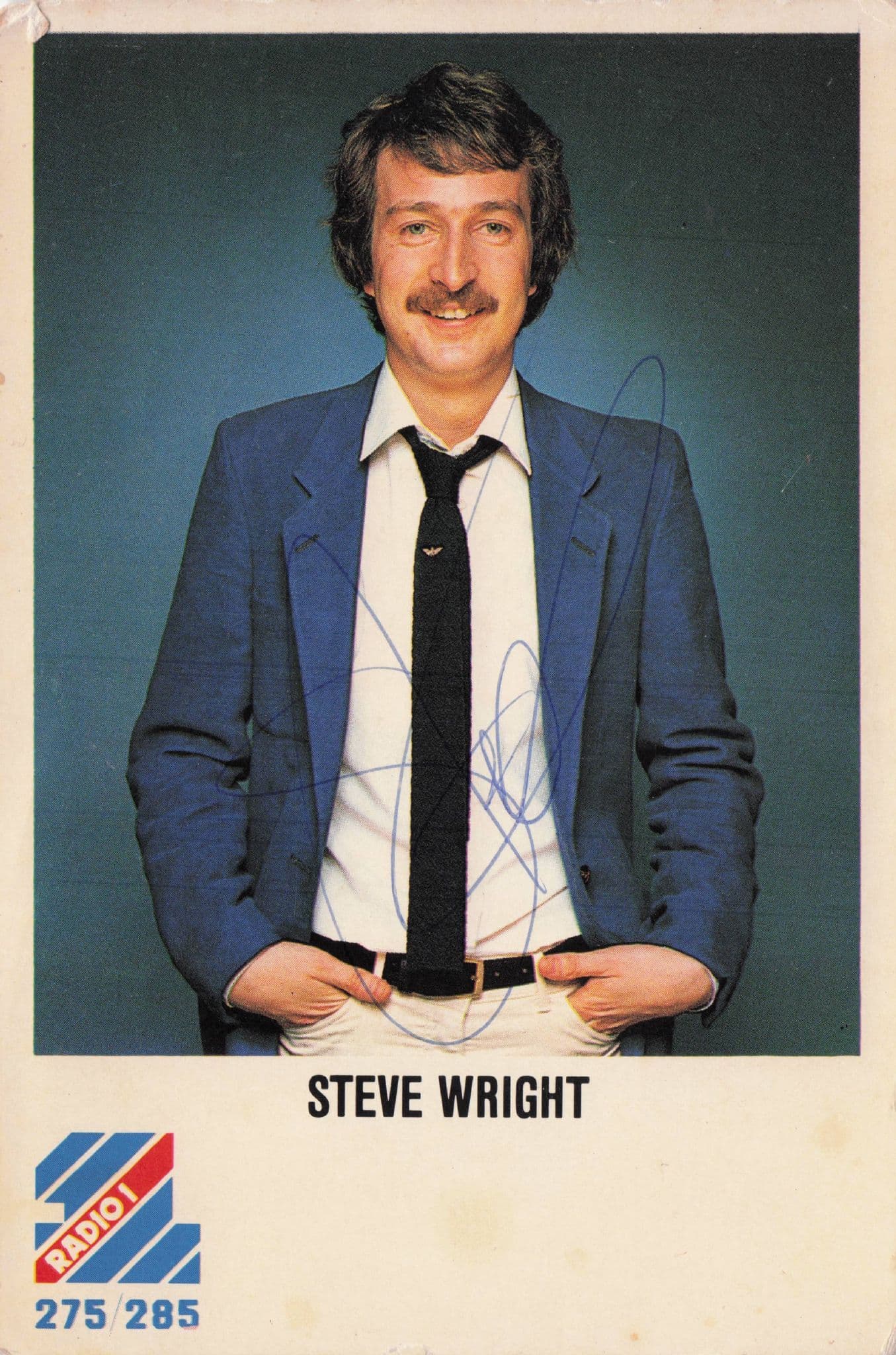 Steve Wright BBC Radio 1 Vintage 1980s Hand Signed Card Photo