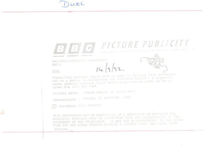 Steven Spielberg Duel Film BBC TV Debut 1990 Press Photo