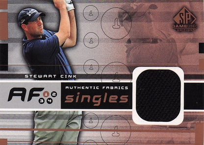 Stewart Cink Authentic Fabrics Singles Golf Upper Deck Worn Shirt Card