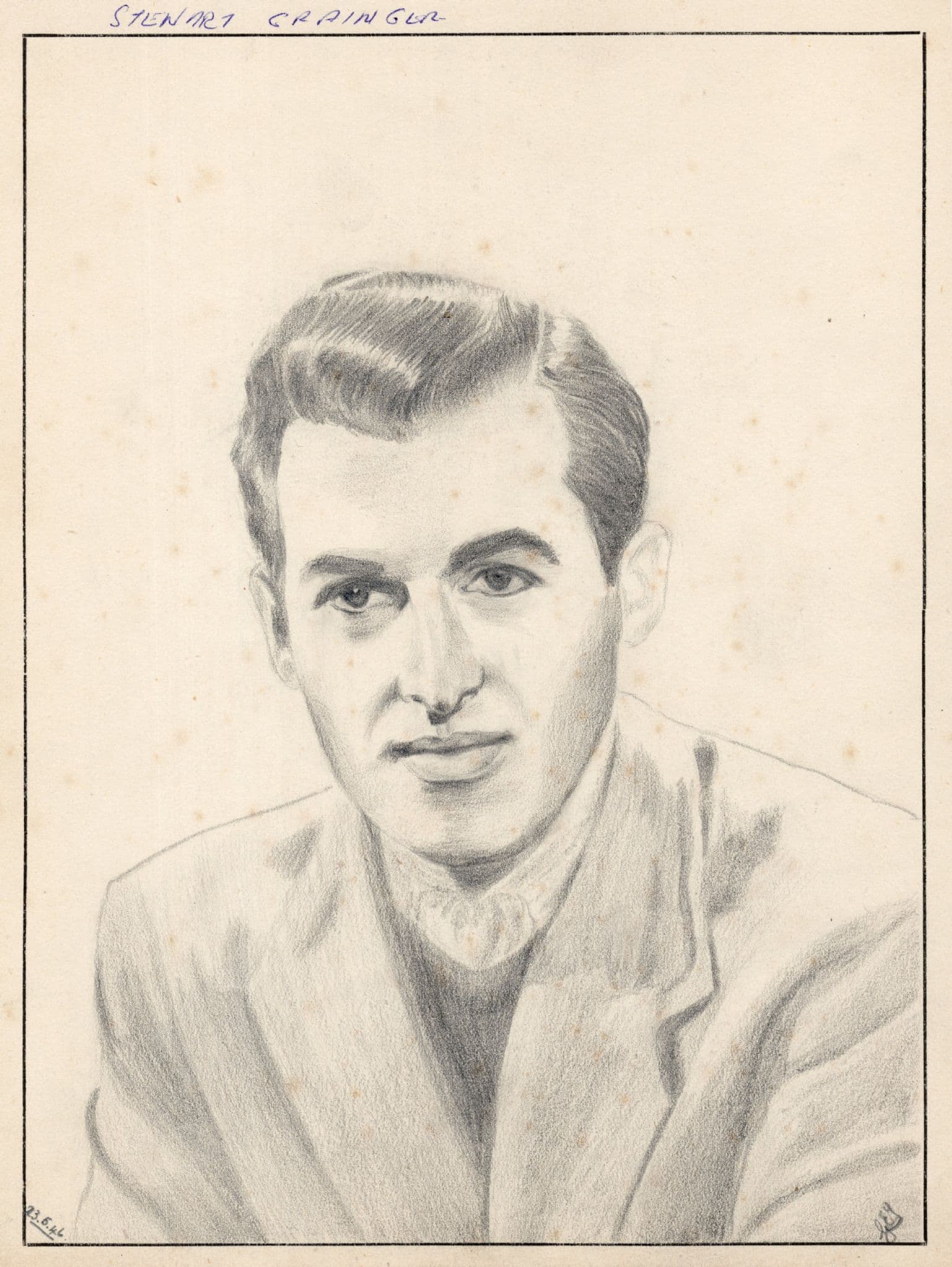 Stewart Granger Hollywood Film Actor Vintage Large Rare Hand Art Drawing