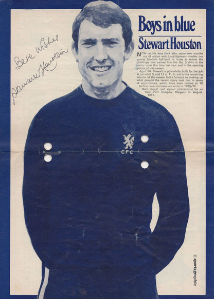 Stewart Houston Chelsea Football Club Hand Signed 1969 Programme